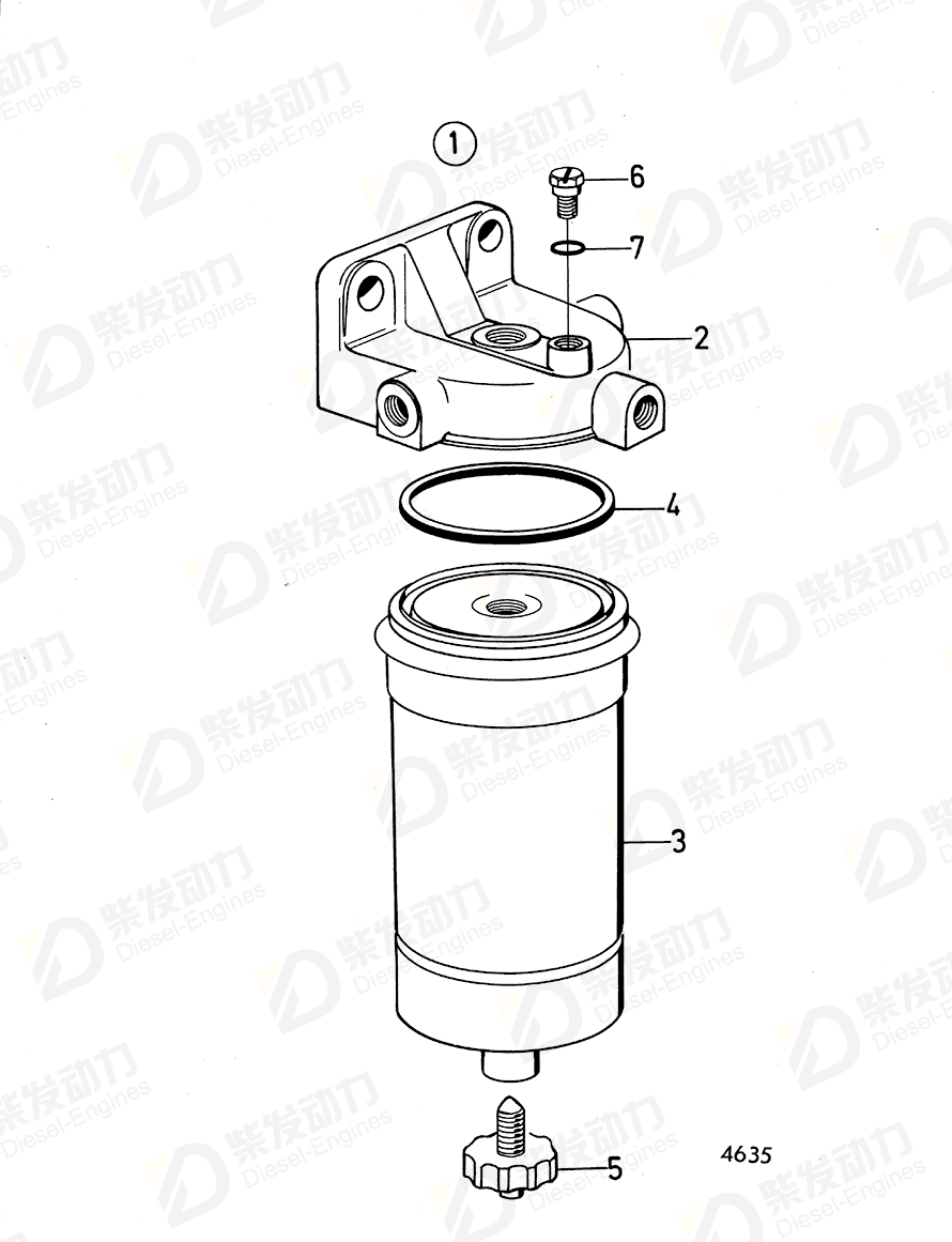 VOLVO Fuel filter 21624740 Drawing